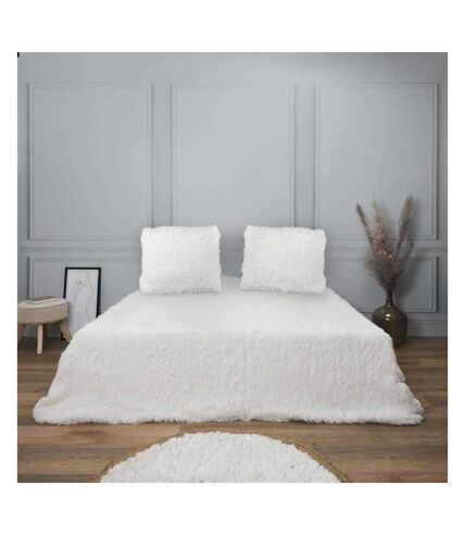 Parure de lit en polyester imitation fourrure poils longs 220 x 240 cm