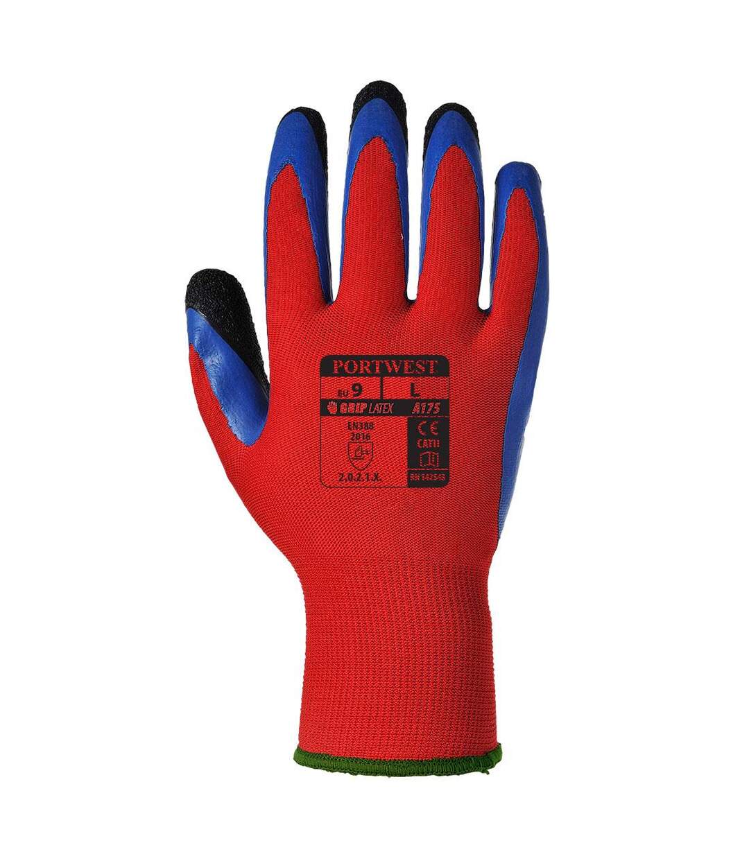 Unisex adult duo-flex grip gloves m red/blue Portwest-1