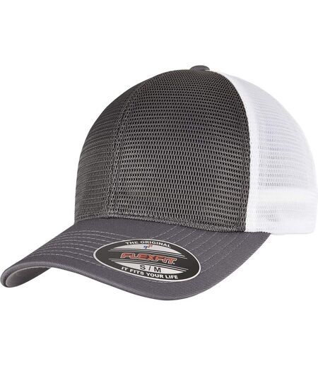 Casquette omnimesh adulte gris foncé / blanc Flexfit