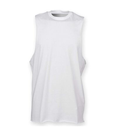 Skinnifit Mens High Neck Slash Armhole Vest (White)