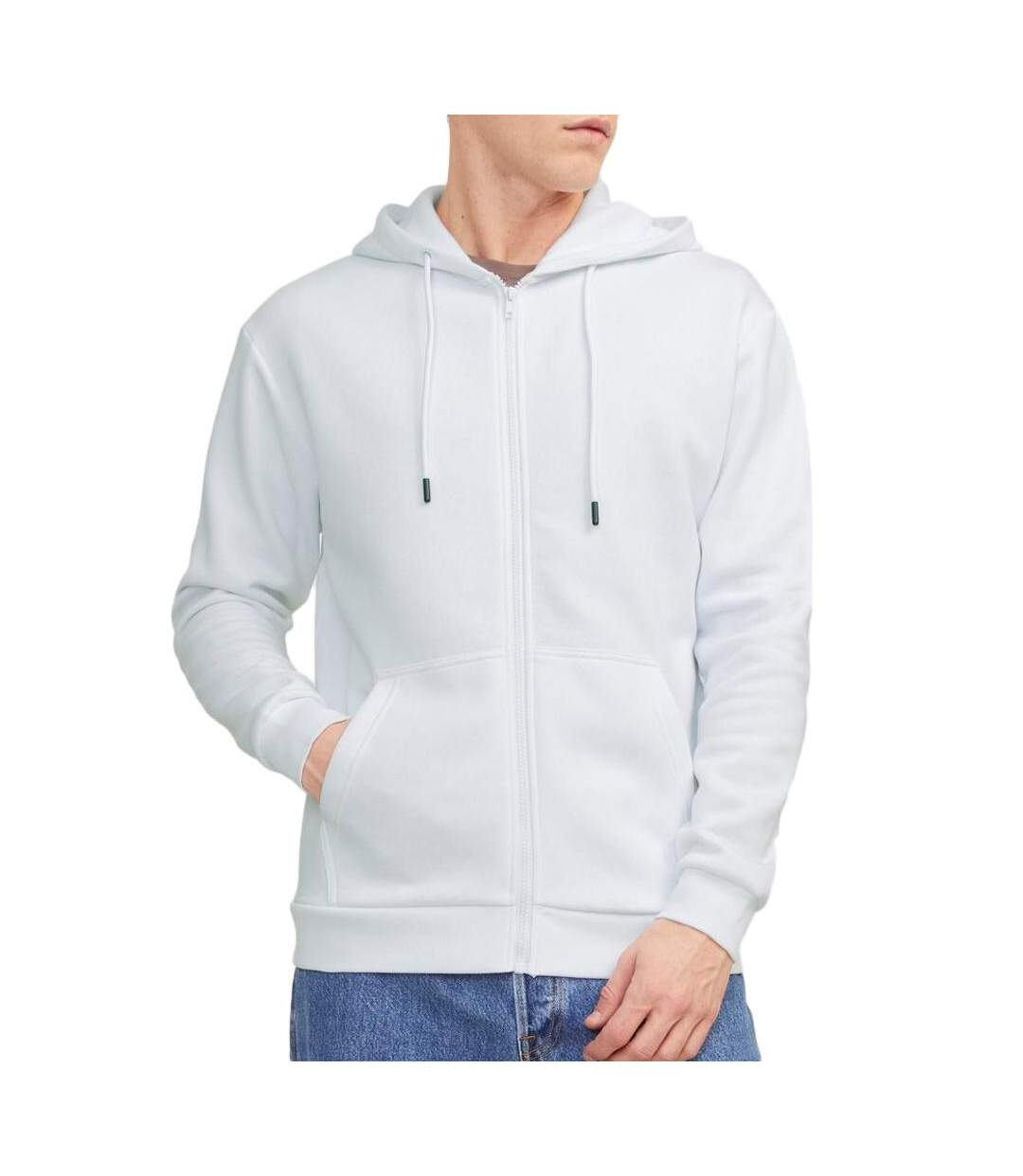Sweat zippé blanc homme jack & jones bradley-1