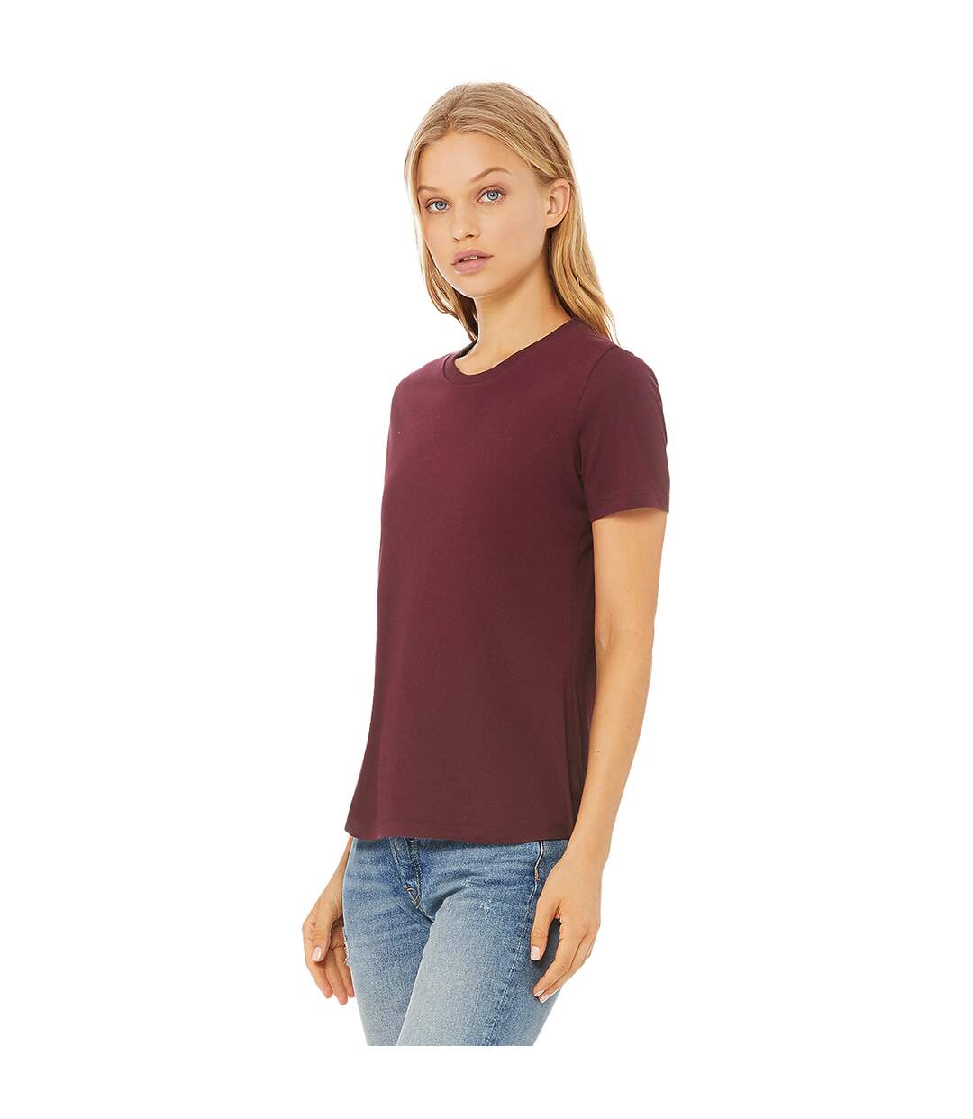 T-shirt femme bordeaux Bella + Canvas-3