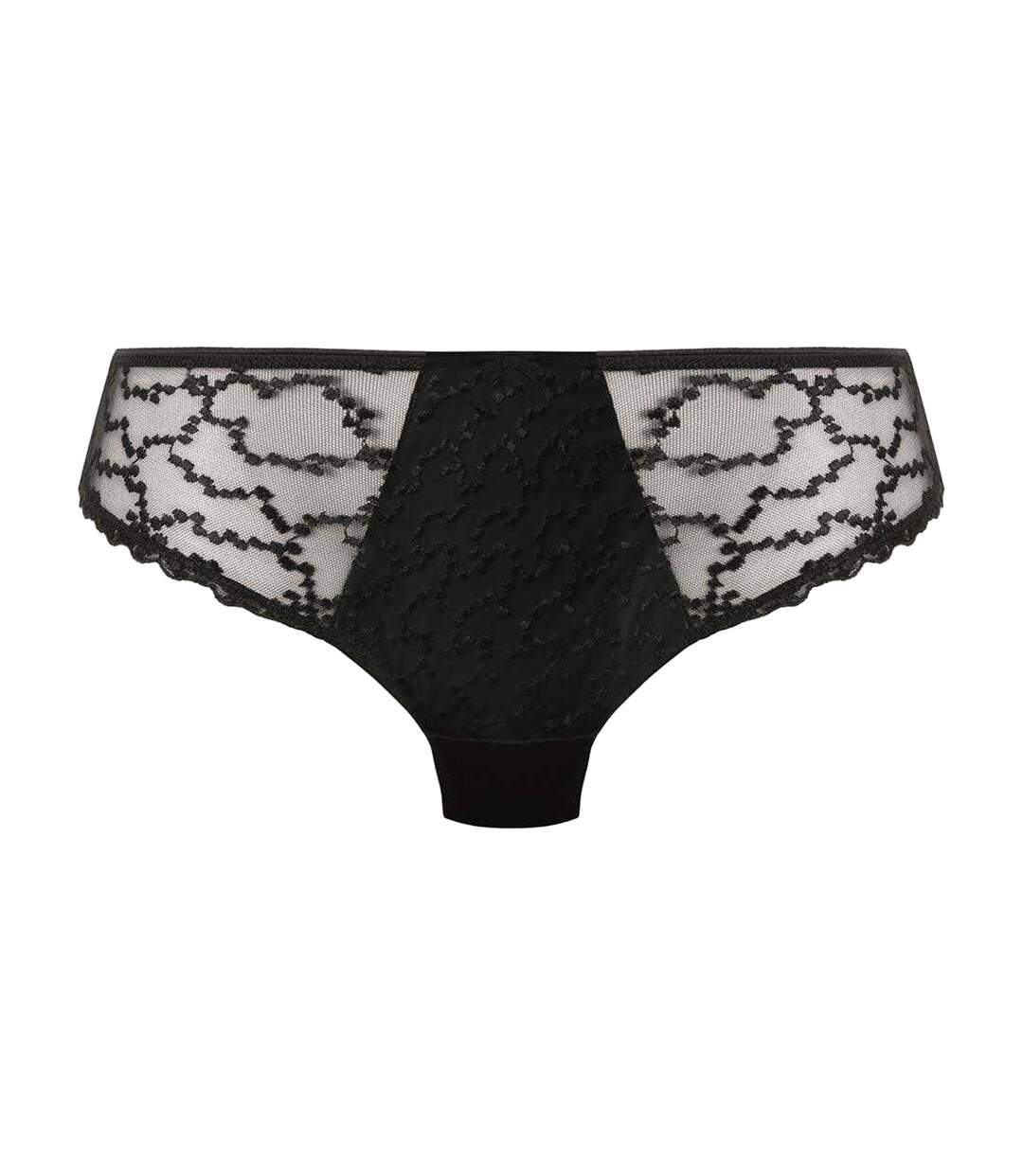 Womens/ladies Geometric Lace Briefs Black Fantasie-2