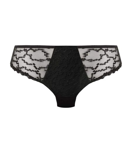 Womens/ladies Geometric Lace Briefs Black Fantasie