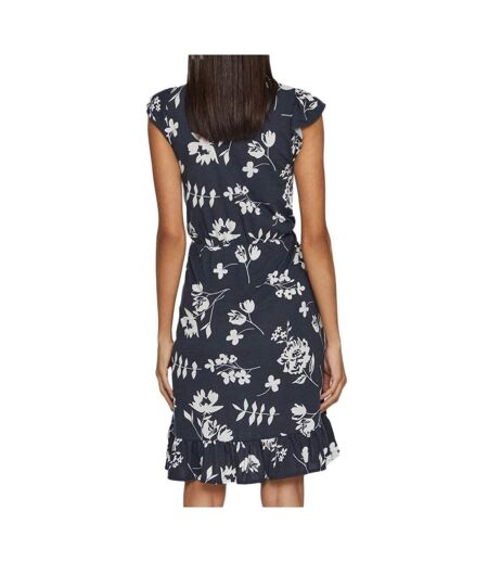 Robe Marine/Fleurs à volants Femme Vila Mooney - L