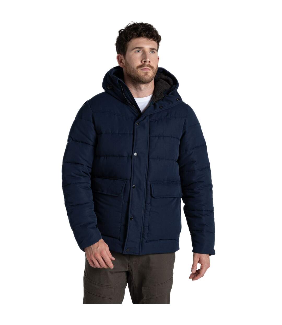 Mens aaron downlike padded jacket blue navy Craghoppers