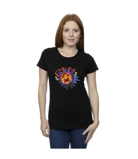 Disney Femme/Les femmes Big Hero 6 Baymax Hiro Angry Manga Cotton T-Shirt (Noir) - UTBI48407