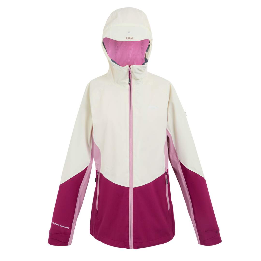 Veste imperméable raddick femme vanille clair / bordeaux / lilas Regatta-1