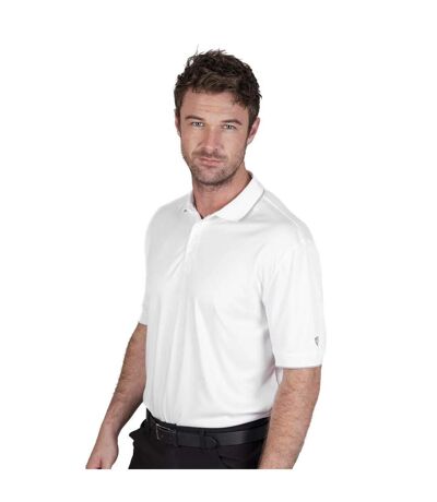 Mens Performance Polo Shirt White Island Green