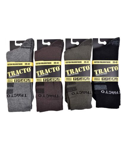 Chaussettes de Travail TRACTO pour Homme Résistance et Qualité Pro Pack de 4 TRACTO Couleurs
