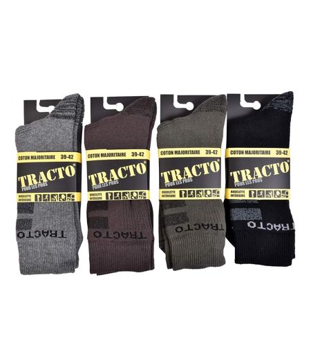 Chaussettes de Travail TRACTO pour Homme Résistance et Qualité Pro Pack de 4 TRACTO Couleurs