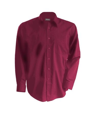 Chemise popeline manches longues - K545 - rouge vin - homme