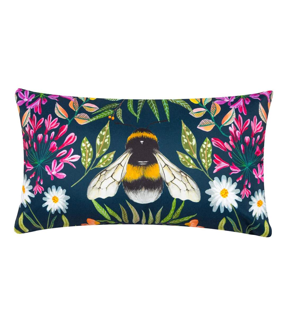 House of bloom zinnia bee outdoor cushion cover 30cm x 50cm navy Wylder