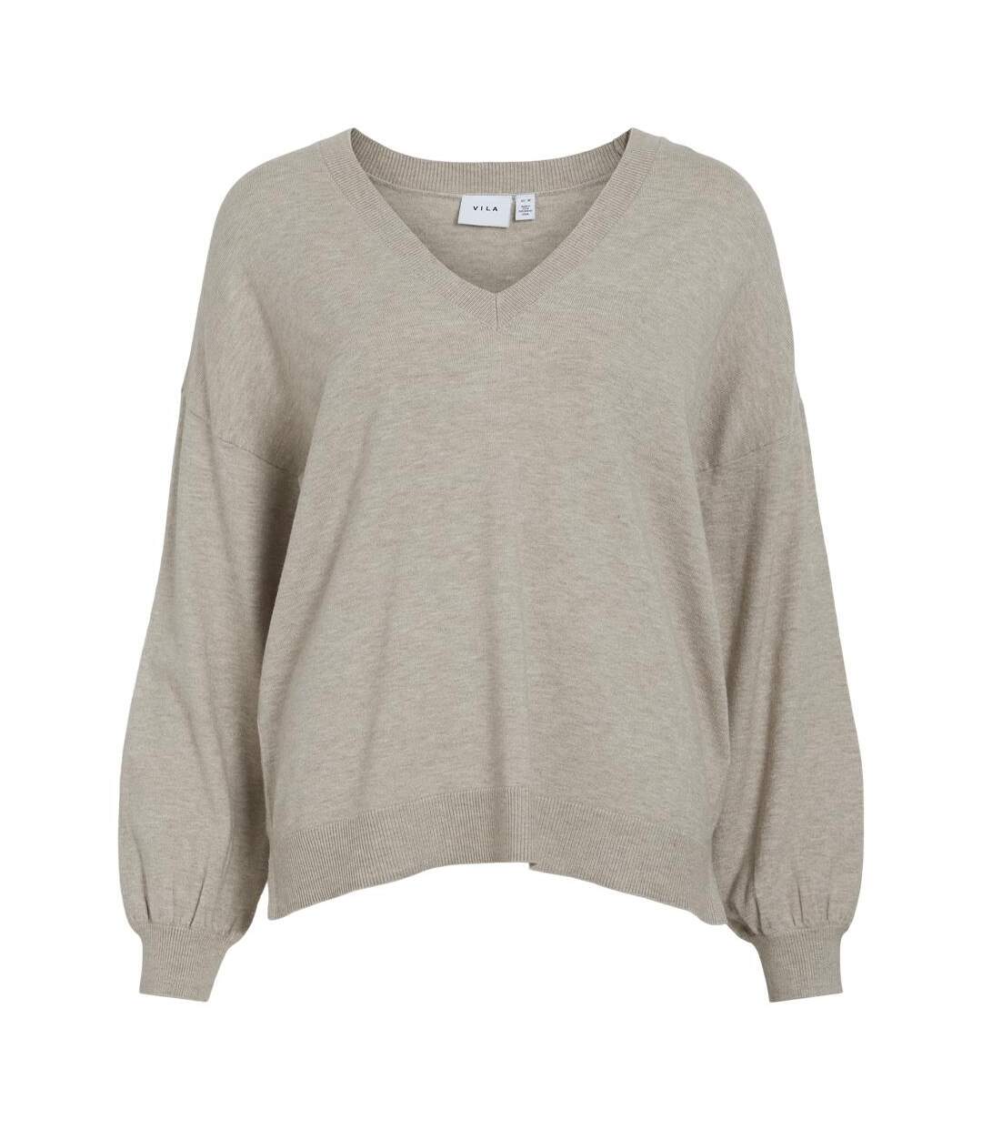 Pull beige femme vila comfy-1