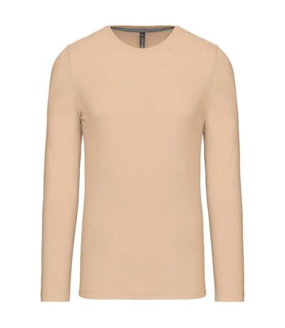 T-shirt manches longues col rond - K359 - beige - homme