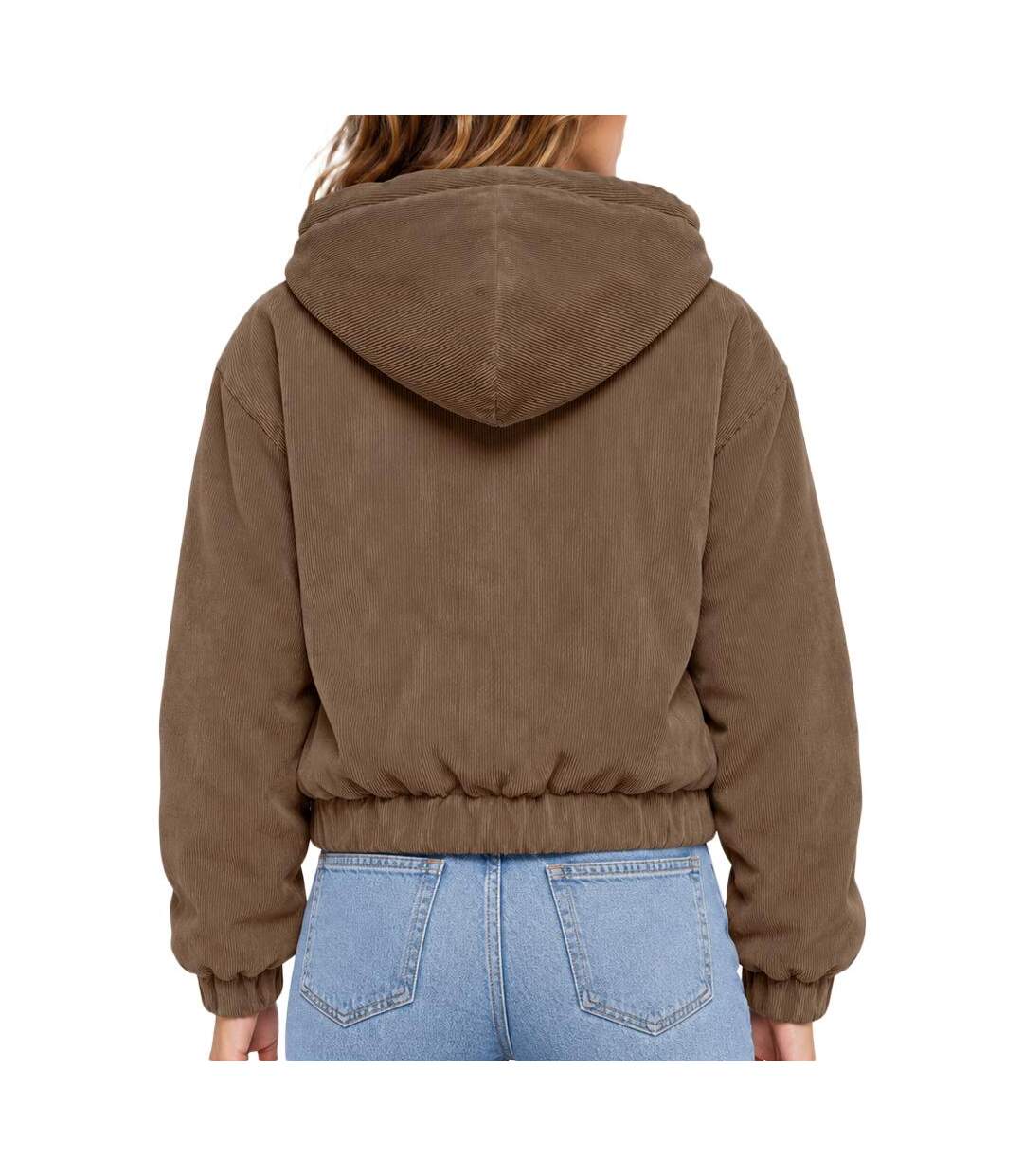 Blouson marron femme only corduroy-2