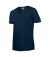 Gildan - T-shirt à manches courtes et col en V - Homme (Bleu marine) - UTBC490