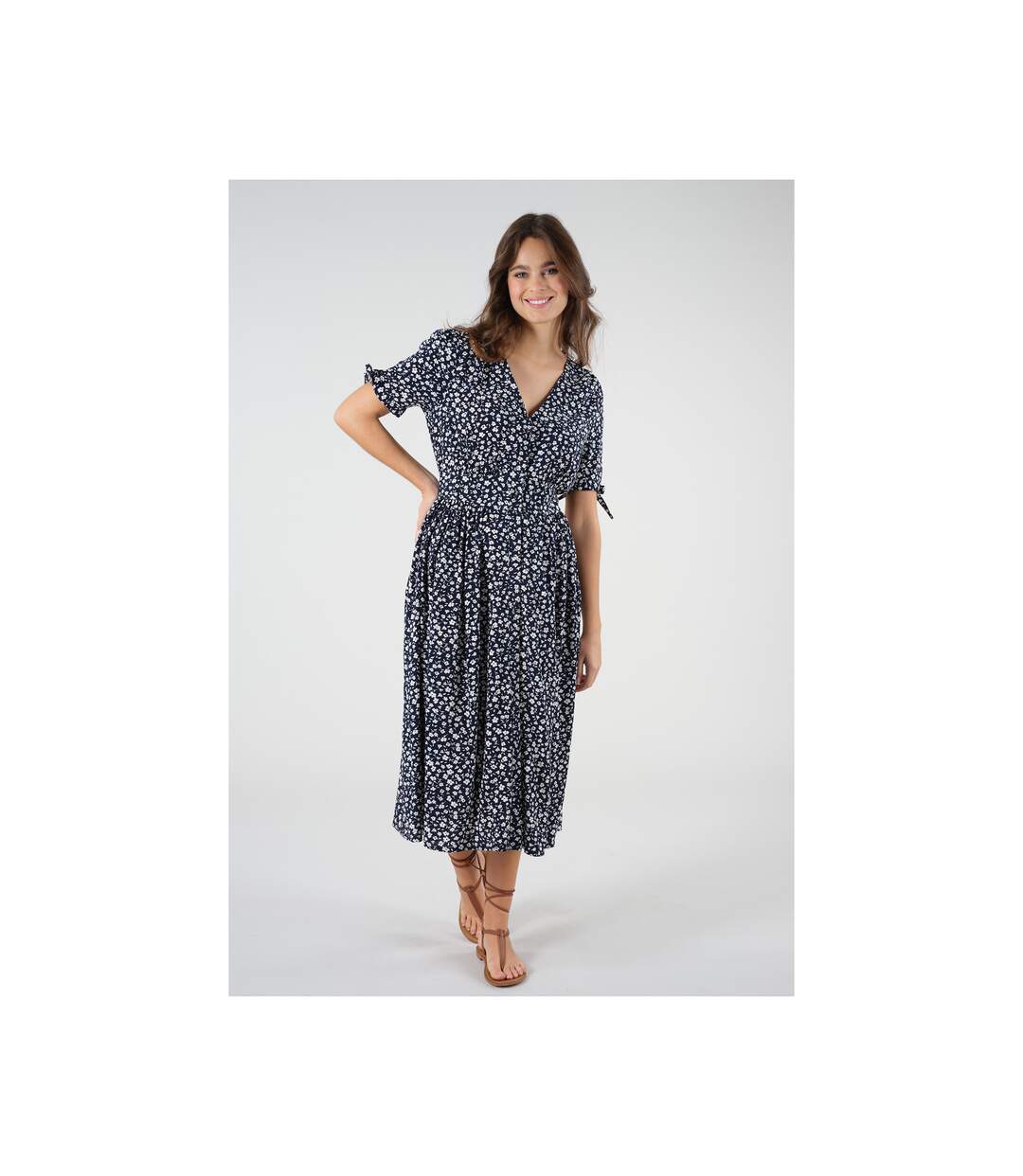 Robe midi à imprimés fleuris GLORIA-2