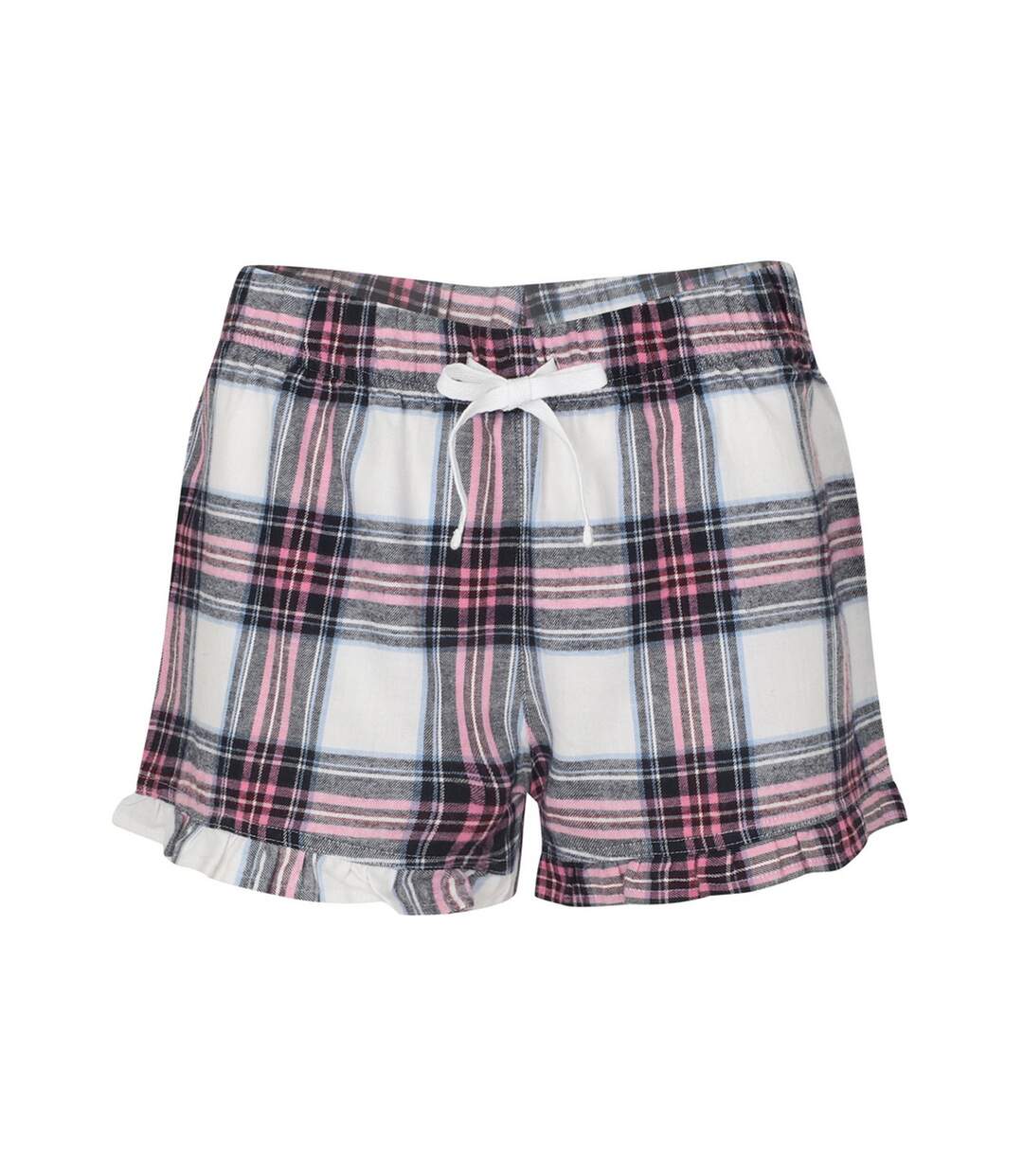 Short tartan femme blanc / rose SF-1