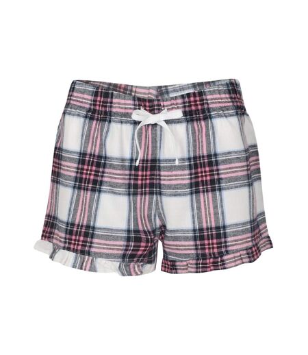 Short tartan femme blanc / rose SF