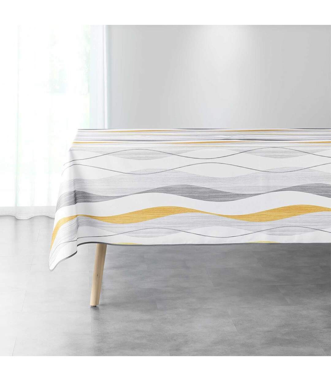 Nappe Imprimée Ondulys 150x240cm Jaune-1