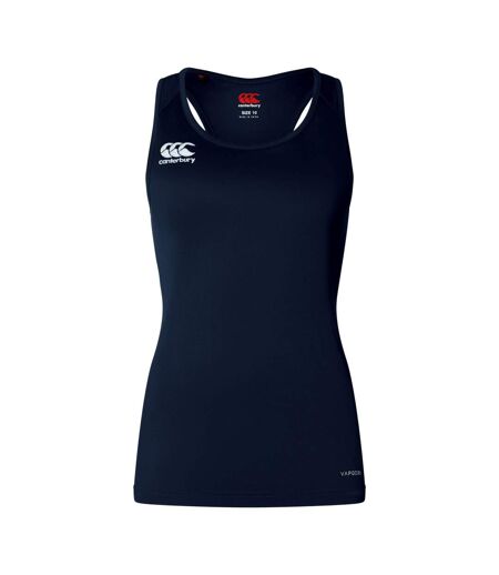 Womens/ladies Club Dry Racerback Tank Top Navy Canterbury