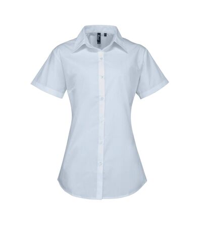 Premier Womens/Ladies Supreme Heavy Poplin Short Sleeve Work Shirt (Light Blue) - UTRW2819