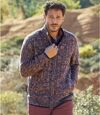 Men's Mottled Burgundy Knit Jacket Atlas For Men