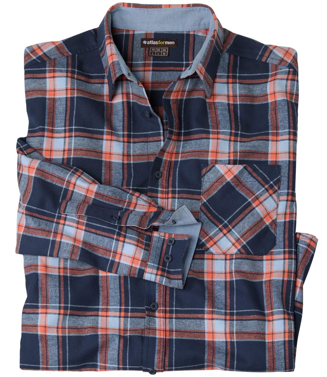 Chemise en flanelle homme - marine orange-3