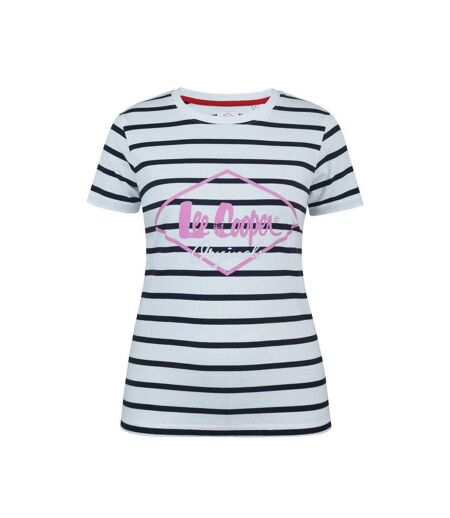 T-shirt Motif/style Losange Femme Noir Blanc Rose Lee Cooper