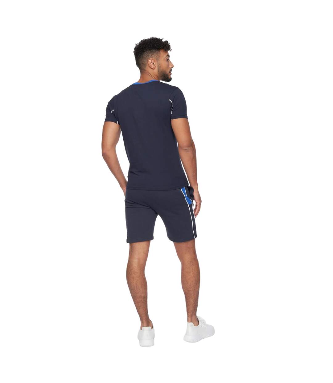 Ensemble t-shirt et short rentrays homme bleu marine Crosshatch-4