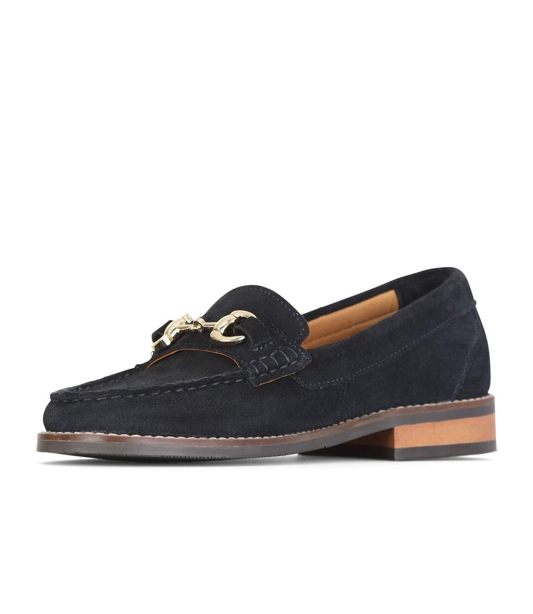 Womens/ladies rosa suede loafers navy Moretta-4