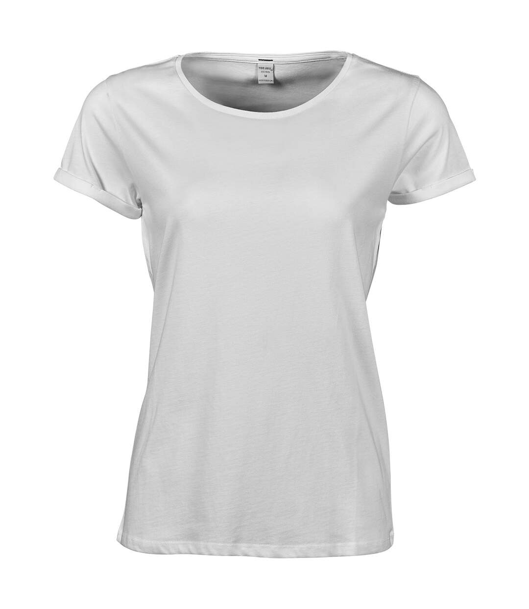 T-shirt manches courtes Femme - manches enroulées - 5063 - blanc