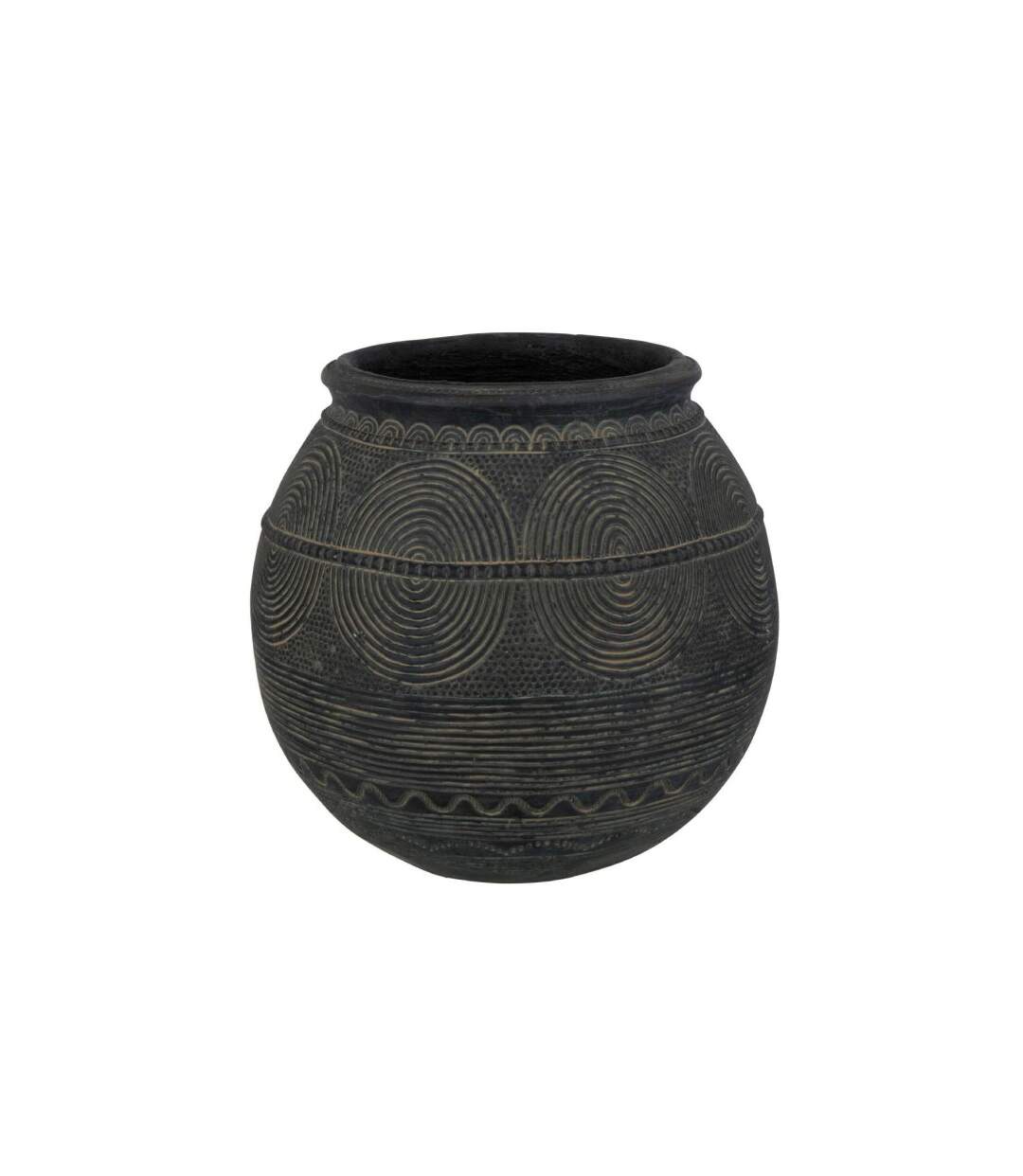 Vase Cruche en Ciment Black Lombok 29cm Noir-1