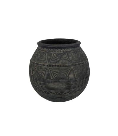 Vase Cruche en Ciment Black Lombok 29cm Noir