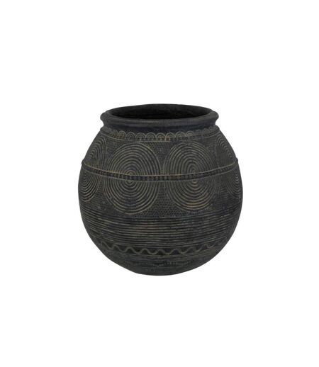 Vase Cruche en Ciment Black Lombok 29cm Noir