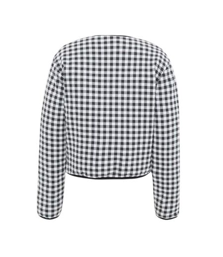 Womens/ladies Gingham Jacket Monochrome I Saw It First
