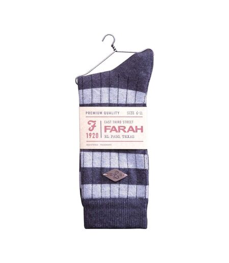 2 Pack Mens Cotton Patterned Striped Ribbed Boot Socks