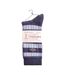 2 Pack Mens Cotton Patterned Striped Ribbed Boot Socks-2