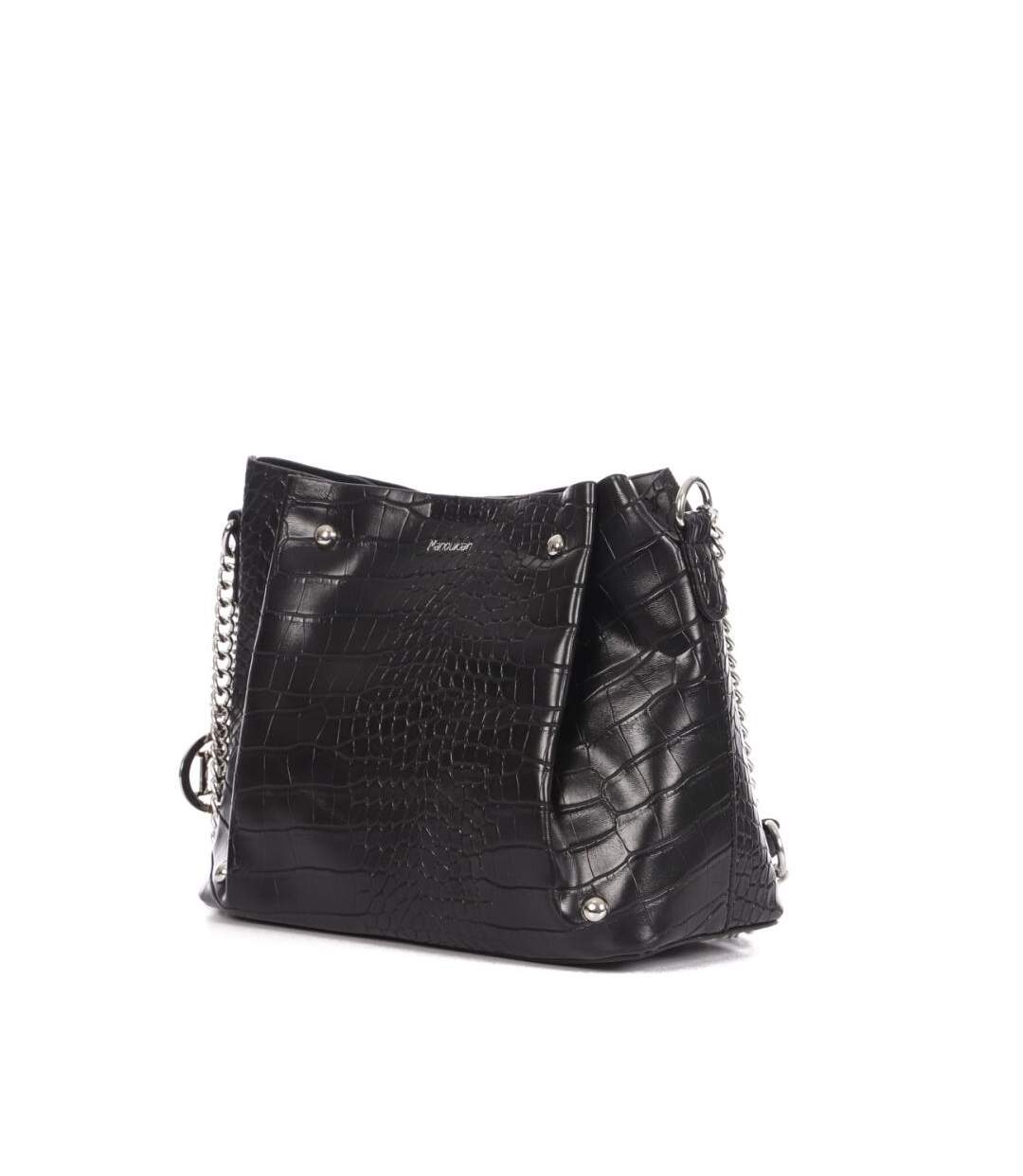 Sac à main Noir croco Femme Manoukian Shilo - Taille unique