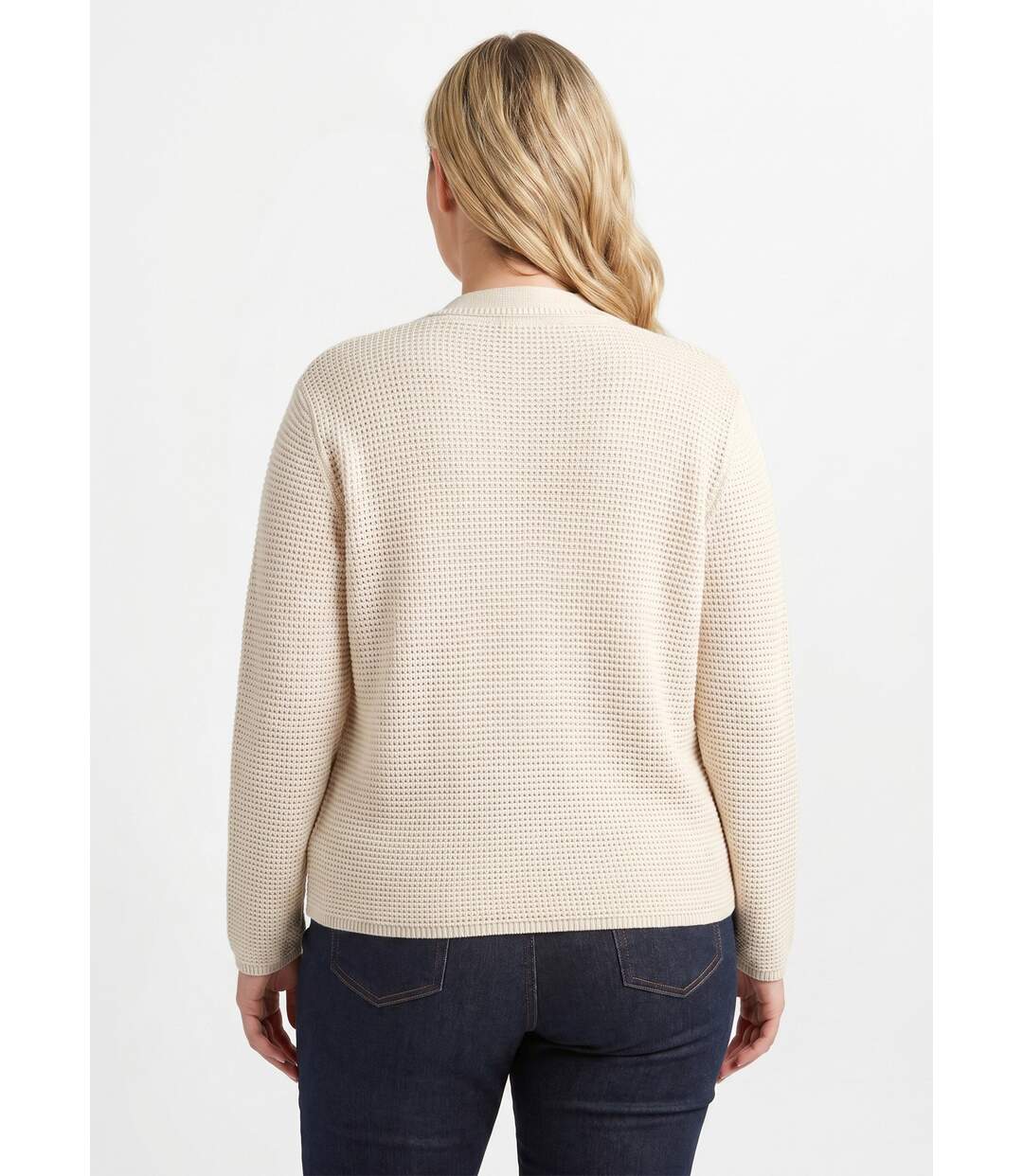 Gilet boutonné uni avec col manches longues-2