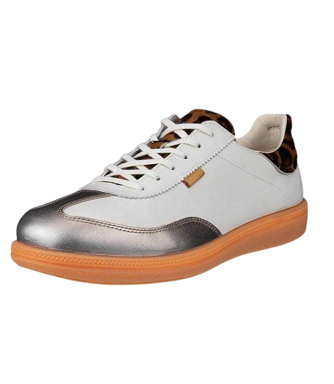 Tennis Motif/style Imprimé Léopard Femme Gris Blanc Ecco-4