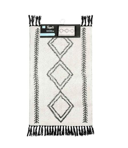 Tapis de Bain à Franges Freya 50x80cm Blanc