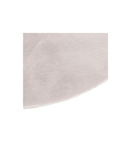 Tapis Rond Imitation Fourrure Doucea 80cm Ivoire