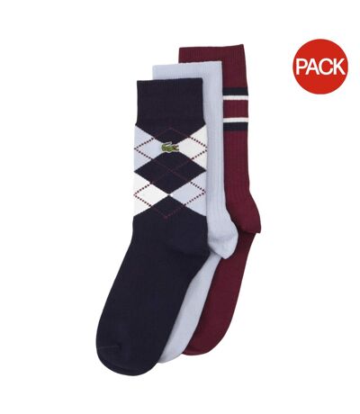 Pack Of 3  Unisex Adult Cotton Crew Socks  Multicoloured Lacoste