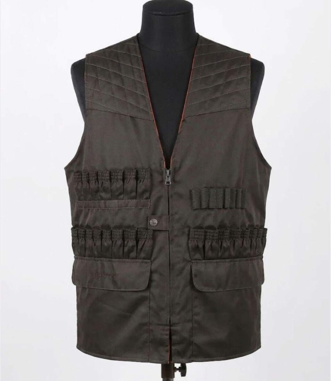 LEDERTYS DUO — Gilet sans manches kaki & orange : réversibilité et sécurité en chasse-3