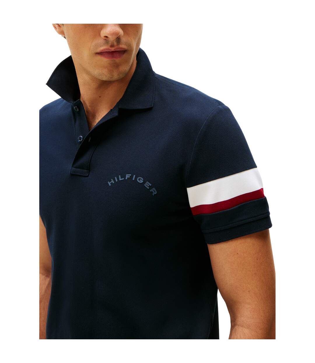 Polo Motif/style Rayures Contrastées Homme Rose Foncé Violet Tommy Hilfiger-4