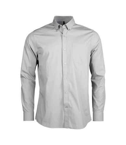 Kariban Mens Long Sleeve Washed Poplin Shirt (White) - UTPC2541
