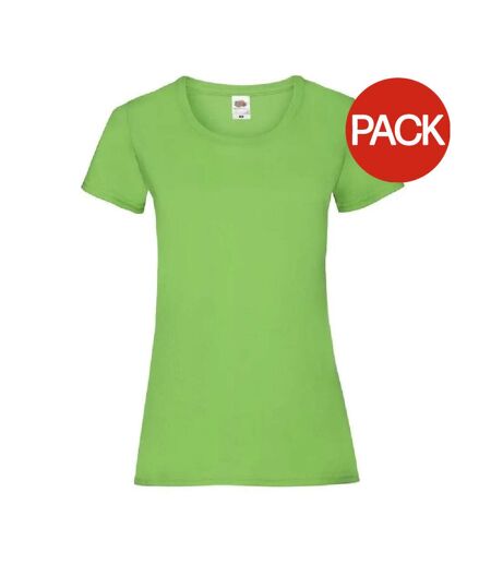 T-shirts Manches Courtes Femmes Vert Clair Fruit Of The Loom