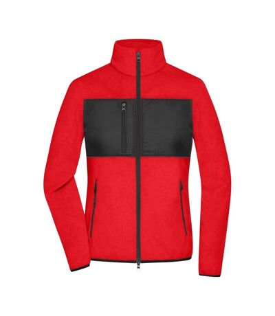 Veste polaire femme rouge / noir James and Nicholson